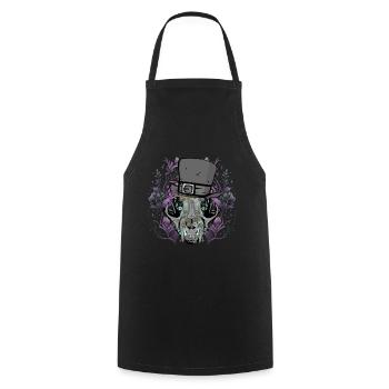 Vintage Rétro Crâne Animal Fantasy Crâne Sombre - Tablier de cuisine - noir - Devant - AI Model Male 185 dark (185cm)
