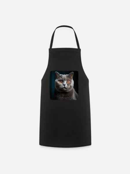 Cat Katzen British Shorthair Britisch Kurzhaar - Kochschürze - Schwarz