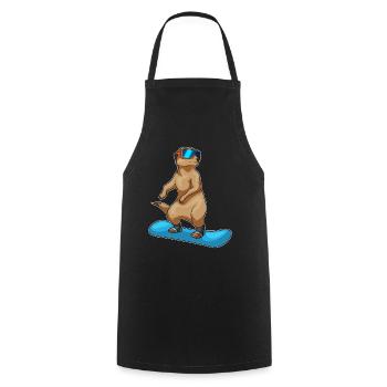Snowboardeur Suricate - Tablier de cuisine - noir - Devant - AI Model Male 185 dark (185cm)