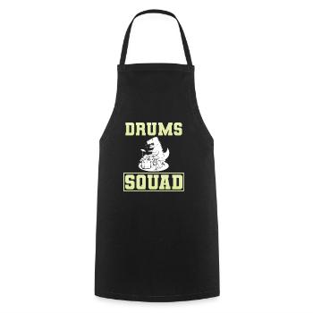 Drums Squad Bandmitglied - Kochschürze - Schwarz - Vorne - AI Model Male 185 dark (185cm)