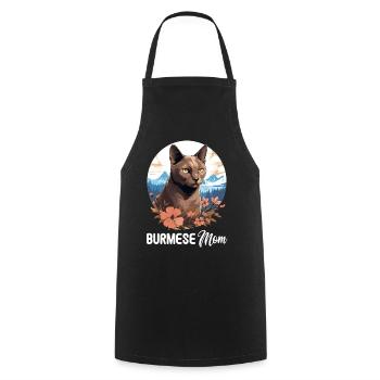 Burmese Cat Burma Katze - Cooking Apron - black - Front - AI Model Male 185 dark (185cm)