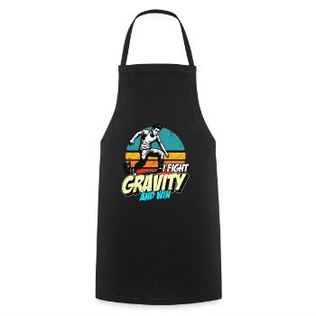 Parkour Je lutte contre la gravité et Backflip Amateur de parkour - Tablier de cuisine - noir - Devant - AI Model Male 185 dark (185cm)