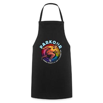 Parkour : Là où la gravité est le freerunning Amateur de parkour - Tablier de cuisine - noir - Devant - AI Model Male 185 dark (185cm)