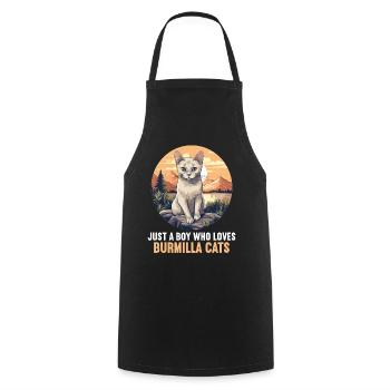 Burmilla Chaton Burmilla Chat - Tablier de cuisine - noir - Devant - AI Model Male 185 dark (185cm)