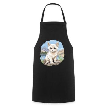 Burmilla Chaton Burmilla Chat - Tablier de cuisine - noir - Devant - AI Model Male 185 dark (185cm)