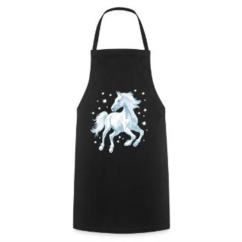 Horse with stars - Cooking Apron - black - Front - AI Model Male 185 dark (185cm)