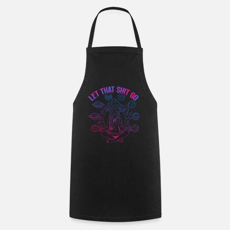 Hippie Mushrooms Shrooms Psychedelic Mushroomhead - Cooking Apron - black