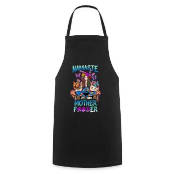 Zen Yoga Woman In Mostly Peace, Love And Light - Cooking Apron - black - Front - AI Model Male 185 dark (185cm)