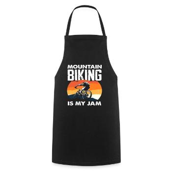 Retro mountain biking is my hobby - Cooking Apron - black - Front - AI Model Male 185 dark (185cm)