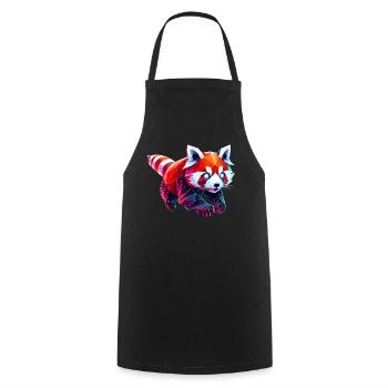 Red Panda Origami Geometric 3D - Cooking Apron - black - Front - AI Model Male 185 dark (185cm)