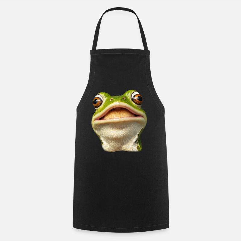 Smiling Frog - Cooking Apron - black