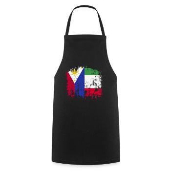 Drapeau des Philippines Italie - Tablier de cuisine - noir - Devant - AI Model Male 185 dark (185cm)