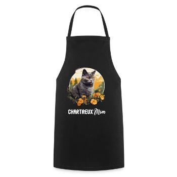 Chartreux Cat Carthusian Cat - Cooking Apron - black - Front - AI Model Male 185 dark (185cm)