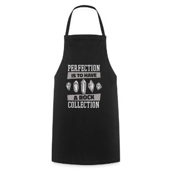 Perfection Is To Have A Rock Collection Mineral - Cooking Apron - black - Front - AI Model Male 185 dark (185cm)