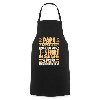 Papa Fête des pères Papa - Tablier de cuisine - noir - Devant - AI Model Male 185 dark (185cm)