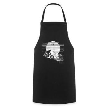 Mountain Biker Sketch - Cooking Apron - black - Front - AI Model Male 185 dark (185cm)