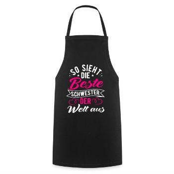 Best Sister in the World, Gift for Sister - Cooking Apron - black - Front - AI Model Male 185 dark (185cm)