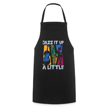 Jazz Music Jazz It Up A Little Saxophone Musician - Cooking Apron - black - Front - AI Model Male 185 dark (185cm)