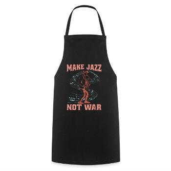 La musique jazz fait du jazz, pas de la guerre, un amateur de musique de saxophone - Tablier de cuisine - noir - Devant - AI Model Male 185 dark (185cm)