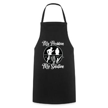 Amateur de musique jazz Mon problème Mon pictogramme Maman Papa - Tablier de cuisine - noir - Devant - AI Model Male 185 dark (185cm)