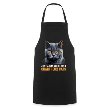 Chartreux Cat Carthusian Cat - Cooking Apron - black - Front - AI Model Male 185 dark (185cm)