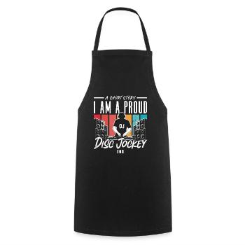 Disc Jockey Une histoire courte Je suis fier mélomane - Tablier de cuisine - noir - Devant - AI Model Male 185 dark (185cm)