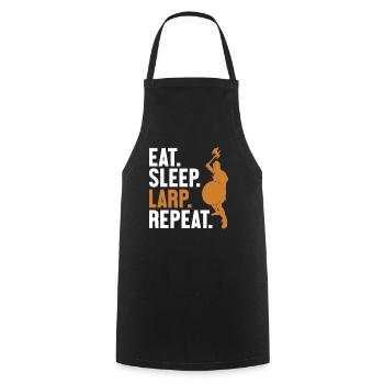 Eat Sleep LARP Repeat LARPing Weapons Armor - Cooking Apron - black - Front - AI Model Male 185 dark (185cm)