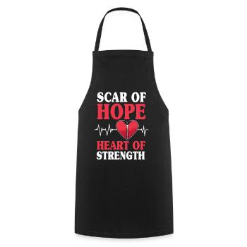 Outfit for Heart Transplant Survivors - Cooking Apron - black - Front - AI Model Male 185 dark (185cm)