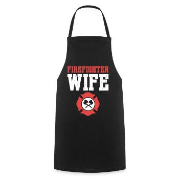 Firefighter Wife Feuerwehrmann - Kochschürze - Schwarz - Vorne - AI Model Male 185 dark (185cm)
