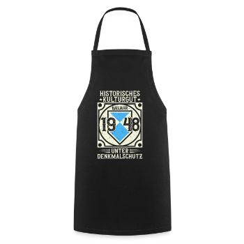 Built in 1948 Born, Born in 1948 - Cooking Apron - black - Front - AI Model Male 185 dark (185cm)