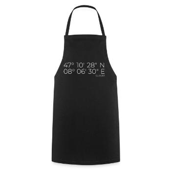 Koordinaten Sursee Schweiz - Kochschürze - Schwarz - Vorne - AI Model Male 185 dark (185cm)