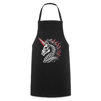 Flammendes Skelettross - Kochschürze - Schwarz - Vorne - AI Model Male 185 dark (185cm)