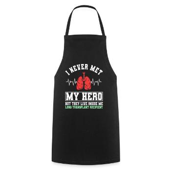 Outfit for Lung Transplant Survivors - Cooking Apron - black - Front - AI Model Male 185 dark (185cm)