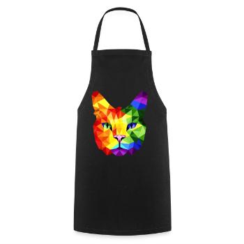 Lgbt Silhouette Poly Art Crystal Kitten Lover - Cooking Apron - black - Front - AI Model Male 185 dark (185cm)