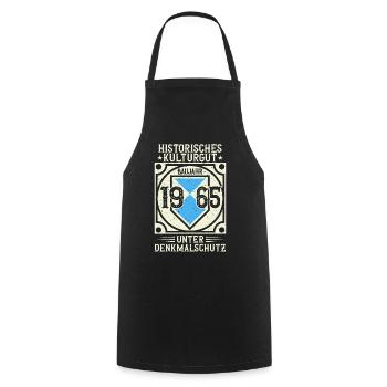 Built in 1965, born, born in 1965 - Cooking Apron - black - Front - AI Model Male 185 dark (185cm)