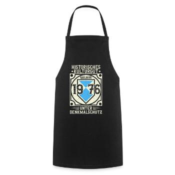 Built in 1976 Born, born in 1976 - Cooking Apron - black - Front - AI Model Male 185 dark (185cm)