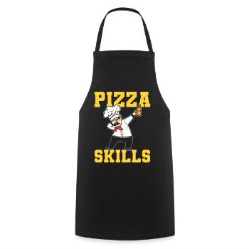 Pizza Skills Pizzabäcker - Kochschürze - Schwarz - Vorne - AI Model Male 185 dark (185cm)