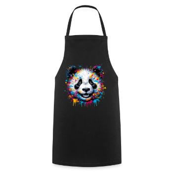 Panda - Kochschürze - Schwarz - Vorne - AI Model Male 185 dark (185cm)