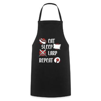 Eat Sleep LARP Repeat LARPing Weapons Armor - Cooking Apron - black - Front - AI Model Male 185 dark (185cm)
