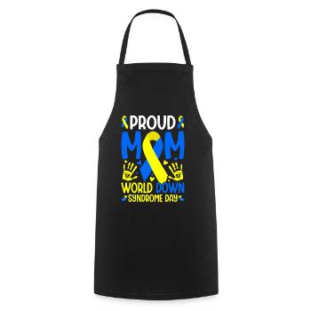 Proud Mom T21 World Down Syndrome Awareness Day - Cooking Apron - black - Front - AI Model Male 185 dark (185cm)