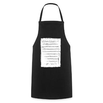 Sheet of music - Cooking Apron - black - Front - AI Model Male 185 dark (185cm)