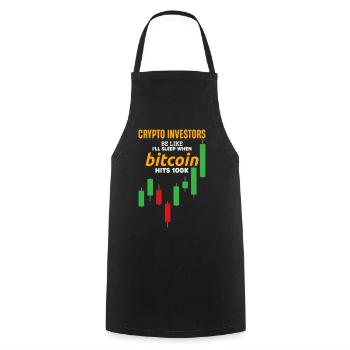 Krypto-Investoren sagen: Ich werde schlafen, wenn Bitcoin - Kochschürze - Schwarz - Vorne - AI Model Male 185 dark (185cm)