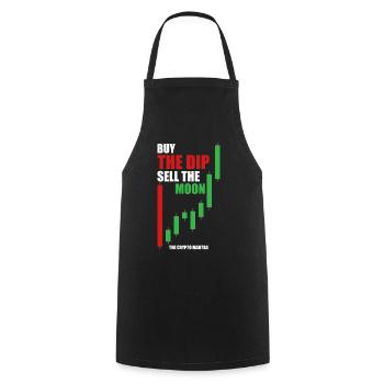 Achetez la baisse, vendez la lune - Le mantra de la cryptographie. - Tablier de cuisine - noir - Devant - AI Model Male 185 dark (185cm)