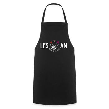 Les Bee An,Lesbian funny pride - Cooking Apron - black - Front - AI Model Male 185 dark (185cm)