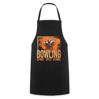 Bowling - Spare - Split - Strike - Kochschürze - Schwarz - Vorne - AI Model Male 185 dark (185cm)