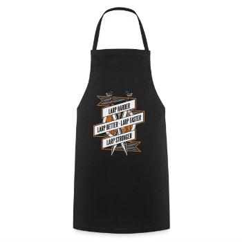 LARP Harder Better Faster Stronger LARPing Armor - Cooking Apron - black - Front - AI Model Male 185 dark (185cm)