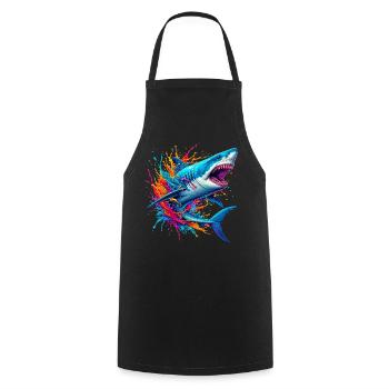 Shark - Cooking Apron - black - Front - AI Model Male 185 dark (185cm)