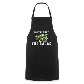 denglisch spruch now we have the salad schnecke - Kochschürze - Schwarz - Vorne - AI Model Male 185 dark (185cm)