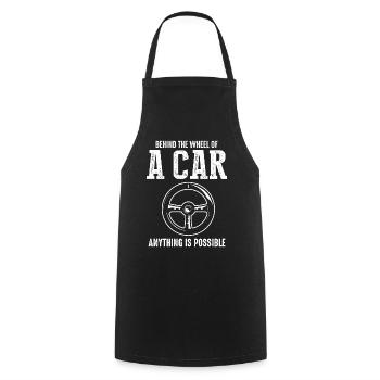 Behind The Wheel Of A Car Anything Is Possible. - Cooking Apron - black - Front - AI Model Male 185 dark (185cm)