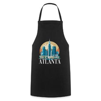 Atlanta Skyline Sonnenuntergang Stadtbild - Kochschürze - Schwarz - Vorne - AI Model Male 185 dark (185cm)